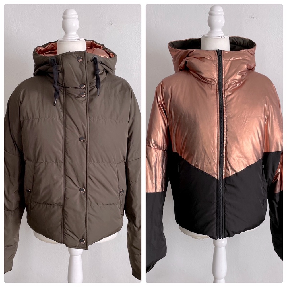 ANDREW MARC McKenna Reversible Down Filled Hooded Jacket